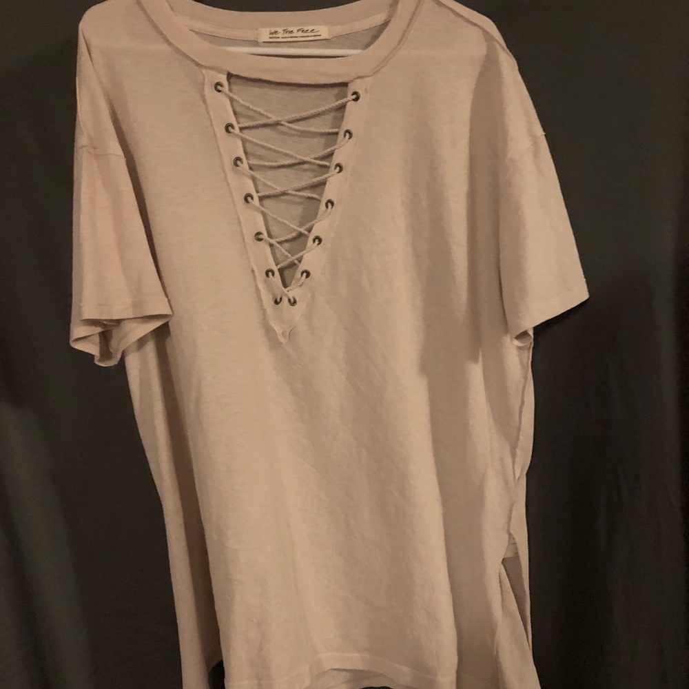 Lace Up V-Neck Tshirt
